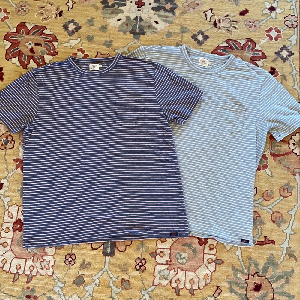 Faherty Striped Crew Pocket Shirt Bundle Large